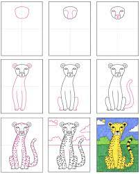 Use curved lines to form the structure. How To Draw A Cheetah Art Projects For Kids