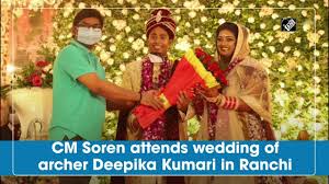 Deepika kumari (born 13 june 1994) is an indian athlete who competes in the event of archery, is currently ranked world no. Cm Soren Attends Wedding Of Archer Deepika Kumari In Ranchi Youtube