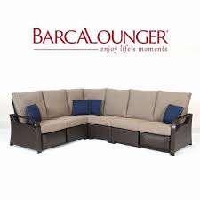 Barcalounger Palm Grove 4 Piece Aluminum Outdoor Sectional With Sunbrella Shale Cushions 193 921 4sec The Home Depot Outdoor Sectional Wicker Outdoor Sectional Reclining Sectional