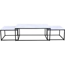 Table basse avec plateau en verre imitation marbre blanc. Table Basse Effet Marbre Et 2 Tables Gigognes Structure En Fer Noir Caro 3 Suisses