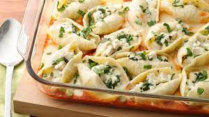 Chicken Stuffed Shells With Two Sauces Recipe Pillsbury Com