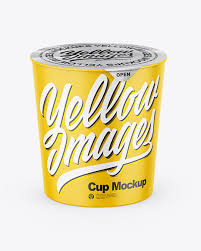 Download Matte Cup Mockup In Cup Bowl Mockups On Yellow Images Object Mockups PSD Mockup Templates