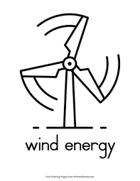Coloring page wind turbine / wind turbine. Wind Energy Coloring Page Free Printable Pdf From Primarygames