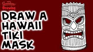 In the free printable tiki How To Draw A Hawaiian Tiki Mask Easy Step By Step For Beginners Youtube