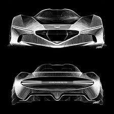 Genesis Essentia Concept Sketches By Sasha Selipanov Concept Car Sketch Concept Car Design Car Design Sketch