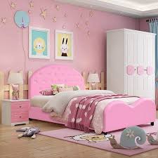 Costway Kids Children Pu Upholstered Platform Wooden Princess Bed Bedroom Furniture Pink Walmart Com Kids Bedroom Furniture Sets Wooden Bedroom Furniture Kids Bedroom Furniture