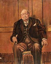 These painting are the creations of sir winston churchill. 37 Graham Sutherland Portrait Winston Churchill 80th Birthday Painting