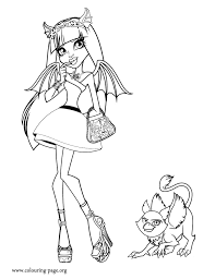 Monster High Rochelle And Her Pet Roux Coloring Page Monster Coloring Pages Cute Coloring Pages Coloring Pages