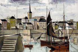 Bernard Buffet Les Sables D Olonne Le Port Oil On Canvas Painting Artwork