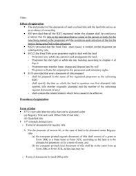 Documents needed to register your property with the land office/registry include: Titles Lecture Notes 6 Titles Effect Of Registration The End Product Of The Studocu