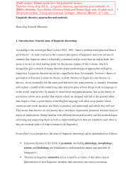 Pdf Linguistic Theories Approaches And Methods