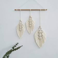 Check spelling or type a new query. Amazon Com Clife Macrame Wall Hanging Feather Boho Chic Woven Leaf Tassels Decoration Cotton Ornaments Bohemian Apartment Decorations Living Room Bedroom Decor Ivory 3 Leaf Home Kitchen
