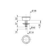 WIRQUIN 19007001 Bouton simple poussoir pour mécanisme de WC