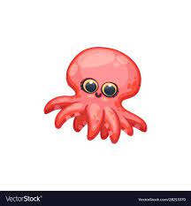 Underwater Creature Pink Cartoon Octopus Kawaii Vector Image On Vectorstock In 2020 Underwater Creatures Vintage Octopus Creatures