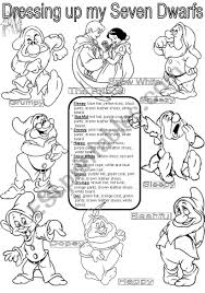 7 seven dwarfs coloring pages. Snow White Colors Dressing Up My Seven Dwarfs Esl Worksheet By Im Lety