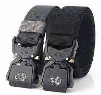 Customized Logo Outdoor Hunting Adjustable Fabric EDC Web Men Nylon  Tactical Elastic Belt With Quick Release Buckle