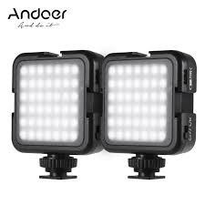 Andoer 42led Ultra Bright Led Video Lights 42pcs Light Beads With Cold Shoe Mount Dimmable Brightness 6000k Stable Color Temperature Shooting Photographing Lighting Compatible With Canon Nikon Sony Digital Dslr Cameras Pack