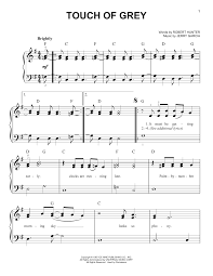 Touch of grey chords by grateful dead. Sheet Music Digital Files To Print Licensed Robert Hunter Digital Sheet Music