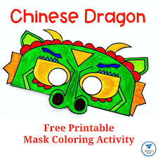 Free printables for kids activities. Chinese Dragon Mask Printable Coloring Activity Jdaniel4s Mom