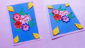 Add your own photo to the microsoft word thank you card template, or use the image included. How To Make Thank You Card Handmade Craft Paper Flower Card