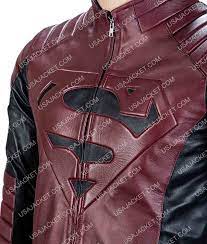 Superman Smallville Maroon And Black Leather Jacket Black Leather Jacket Leather Jacket Black Maroon Jacket