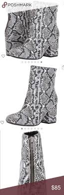 Black And White Snakeskin Booties Pin On My Posh Closet
