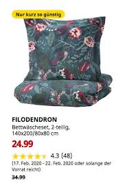 Ikea Hanau Filodendron Bettwascheset 2 Teilig Dunkelblau Geblumt 140x200 80x80 Cm Ikea Hanau Ikea Dunkelblau