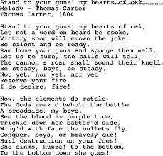 Stand To Your Guns My Hearts Of Oak Sea Song Or Shantie Lyrics