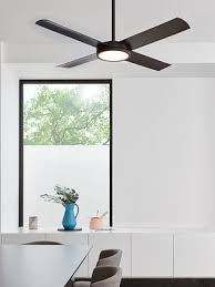 Aero 132cm Fan With Led Light In Black Black Ceiling Fan Ceiling Fan Modern Ceiling Fan