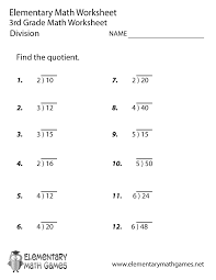 Division, numbers, counting, math, worksheet, grade 3, exercise Third Grade Division Worksheet