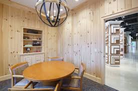 The cabin offers an open floor plan which allows you to enjoy the living room, dining room with a 4 person dining table and kitchen area as a whole. Knotty Pine Custom Built In Bookcase Rustic Home Office Philadelphia By Tague Design Showroom Houzz