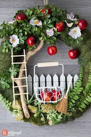 Turkranz Apfelbaum Kleiner Garten Minilandschaft Etsy Wreaths Door Wreaths Summer Wreath