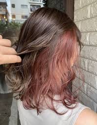 インナーカラー グラデーションカラー オレンジ ピンク 赤 レッド ブラウン ハイライトカラー 外国人風 透明感 トレンドヘアスタイル 髪色 髪型 aesthetic hair hair styles hair inspo color