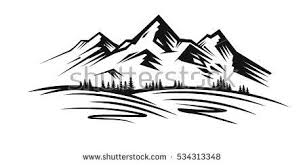 Mountain And Landscape Vector Black On White Background Mountain Landscape Hand Drawn Vector Illustrations Mountain Images
