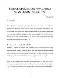 Huraian peminjaman serta contoh kosa kata tertumpu kepada peminjaman kosa kata asing dalam bahasa melayu seperti kosa kata sanskrit, arab, dan inggeris. Doc Kosa Kata Melayu Awal Abad Ke Nathesan Sellappan Academia Edu