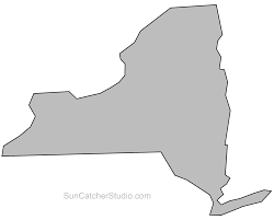 New York Map Outline Printable State Shape Stencil Pattern Map Of New York York Map State Outline
