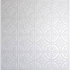Global Specialty Products Dimensions 2 Ft X 2 Ft Matte White Lay In Tin Ceiling Tile For T Grid Systems Tin Ceiling Tiles Drop Ceiling Tiles Plastic Ceiling Tiles