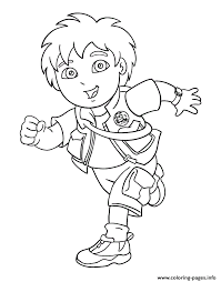Touch device users, explore by touch or with swipe gestures. Go Diego Go Running Coloring Pages Printable