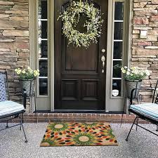 They allow you to remove moisture and dirt from your shoes, and often are decorated with a welcoming or humorous message to guests. Natural Coir Doormat African Flower Patterns Design 30 X 18 Gauri Kohli Home Living