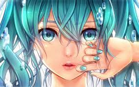 Download wallpaper girl, face, bubbles, hand, art, vocaloid, hatsune miku, masami  chie, section art in resolution 1280x800