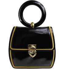 Black And Gold Purse Preowned Moschino Redwall Peace Love Black Leather Handle Bag 1 400 Liked On Polyvore Featuring Bags H Black Gold Handbag Black Purses Black Handbags