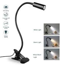 Sold and shipped by lamps plus. Lzonunl Clip On Reading Light Desk Lamp 3w Led Book Light 3 Color Modes 10 Brightness