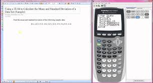 Using A Ti 84 To Calculate The Mean And Standard Deviation Of A Data Set Sample Standard Deviation Calculator Data