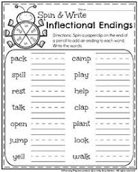 May First Grade Worksheets For Spring Planning Playtime Inflectional Endings First Grade Worksheets First Grade Words