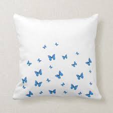Baby Blue Butterflies On White Throw Pillow Zazzle Com Blue Bedroom Decor Baby Blue Bedrooms Light Blue Throw Pillows