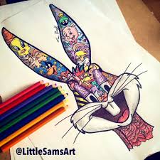 Bugs Bunny Feat Tweedy Bird Wile E Coyote Daffy Duck Taz Marvin The Martian Porky Pig Lol Movie Character Drawings Disney Drawings Disney Art Drawings