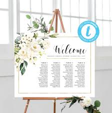 shower or wedding welcome sign and seating chart edit with