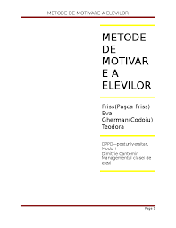 Introducere in managementul clasei de elevi, coord. Doc Motivarea Elevilor Alexandra Asofii Academia Edu