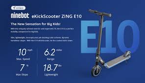 The ninebot kickscooter by segway es2 is designed with customizable led ambient. Ninebot Segway Zing E10 Big Kids Electric Kick Scooter Dark Grey