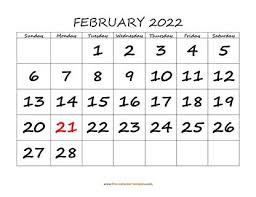 February 2022 Free Calendar Tempplate Free Calendar Template Com
